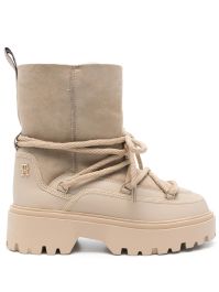 Tommy hilfiger snowboots met lammy voering - beige