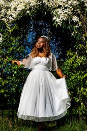 Topvintage exclusive ~ holly bridal swing jurk in wit