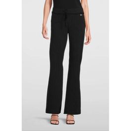 Tq-amsterdam gestreepte straight fit pantalon romee zwart