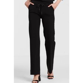 Tq-amsterdam high waist straight fit pantalon romee van travelstof zwart