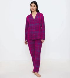 Triumph dames pyjama katoen - boyfriend fit - doorknoop katoene pyjama met lange mouwen