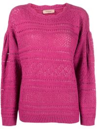 Twinset opengebreide trui - roze