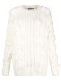 Twinset trui met textuur - wit
