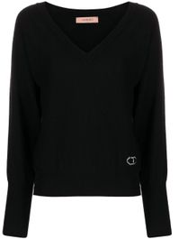 Twinset trui met v-hals - zwart