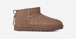 Ugg® classic ultra mini biarritz-laars in rocky oak, maat 40, suede