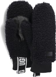 Ugg handschoenen
dames uggfluff mitten with logo tape, maat: l/xl, materiaal: wol, kleur: zwart