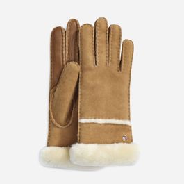 Ugg® tech-handschoen met naden voor dames in brown, maat l, shearling