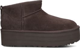 Ugg vachtlaarzen dames w classic ultra mini platform, maat: 42, materiaal: suède, kleur: bruin
