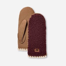 Ugg®fluff scalloped-want in red, maat l/xl, leder/fleece