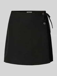 Uitlopende wikkelrok van een mix van viscose en linnen, model 'caro'