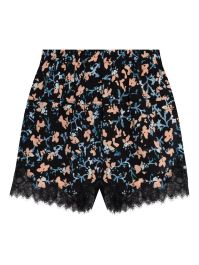 Ulla johnson noella shorts met bloemenprint en kanten afwerking - zwart