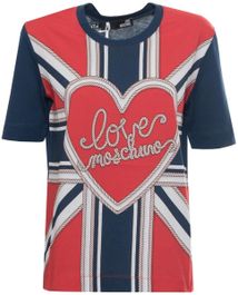 Union jack heart graphic tee wo - blue t-shirts
