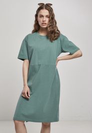 Urban classics - organic oversized slit korte jurk - m - groen