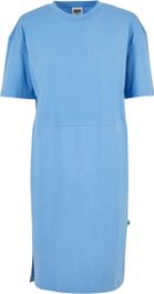Urban classics - organic oversized slit tee korte jurk - m - blauw