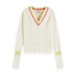 V-neck knitwear scotch & soda , beige , dames