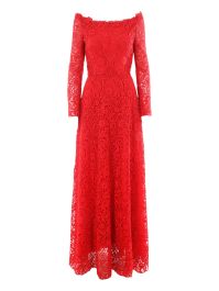 Valentino garavani floral lace detail dresswide - rood