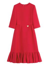 Valentino garavani midi-jurk van crêpe - rood