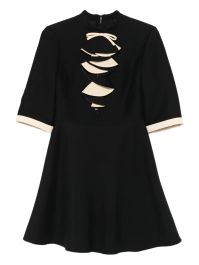Valentino garavani mini-jurk met strikdetail en ruches - zwart