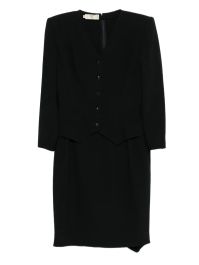 Valentino garavani pre-owned 1980s wollen jurk - zwart