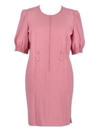 Valentino garavani pre-owned jurk met elastische taille en pofmouwen - roze