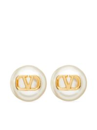Valentino garavani vlogo signature stud oorbellen met parels - beige