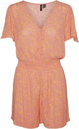 Vero moda broek vmmenny v-neck ss playsuit wwn ga 10303698 pink cosmos/huki dames maat - l