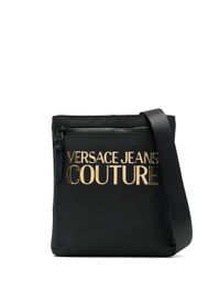 Versace jeans couture messengertas met logoplakkaat - zwart