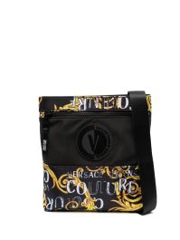 Versace jeans couture schoudertas met barokprint - zwart
