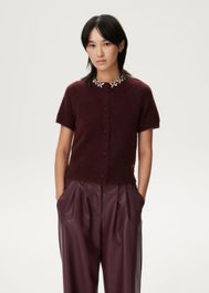 Vest met bloemvormige steentjes - xl,xxl,s - costes atelier