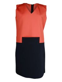Victoria beckham colour-block shift mini dress - oranje