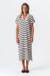 Victoria-jurk - wit/marineblauw