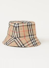 Vintage check emmer hoed burberry , beige , dames