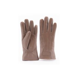 Warmbat glove women leather taupe dame handchoenen