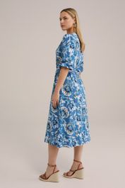 We fashion dames midi jersey jurk met structuur