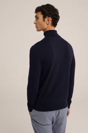Blauwe We fashion fundamentals fijngebreide coltrui royal navy