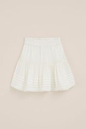 We fashion - meisjes skort met embroideries - regular fit - gebroken wit - lenzingâ„¢ ecoveroâ„¢ viscose - maat: 110/116