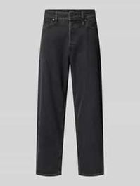 Wide fit jeans in 5-pocketmodel, model 'alex' - Zwart