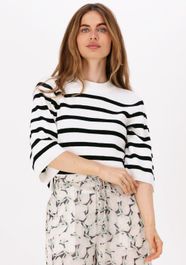 Witte neo noir trui minka stripe knit blouse