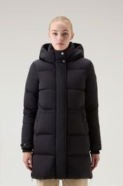 Woolrich dames alsea donsjack van stretchnylon met capuchon zwart grootte xxs
