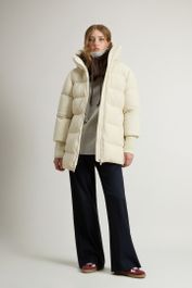 Woolrich dames cloud-donsjack van elastisch nylon met matte afwerking wit grootte l