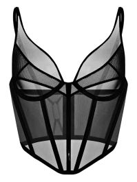 Zhilyova korset met mesh vlakken - zwart