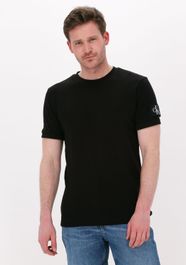 Zwarte calvin klein t-shirt monogram badge waffle ss tee