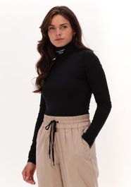 Zwarte calvin klein top stacked logo ls roll neck