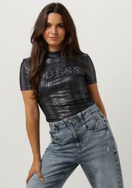 Zwarte guess top ss high nk cristina logo top