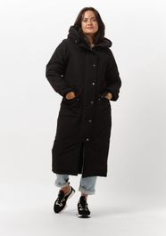Zwarte object gewatteerde jas katie long coat