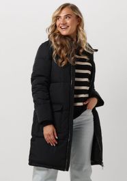 Zwarte object gewatteerde jas objzhanna l/s long jacket noos