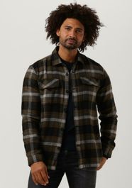 Zwarte pme legend overshirt long sleeve shirt ctn heavy flanel check
