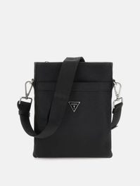 Zwarte schoudertas met ritssluiting en verstelbare band guess , zwart , dames