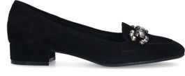 Zwarte suède loafer pumps