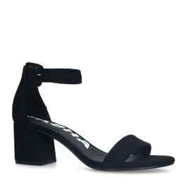 Zwarte suède sandalen met blokhak